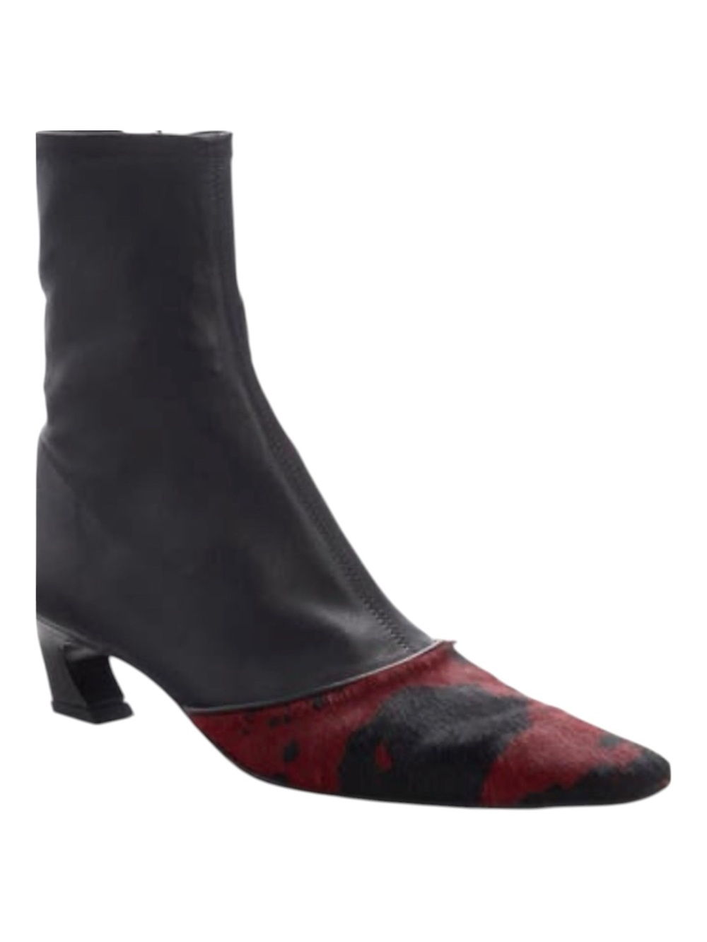Acne Studios Bano Calf Hair Pointed Cap Toe Boots Black Red Menswear SZ 7